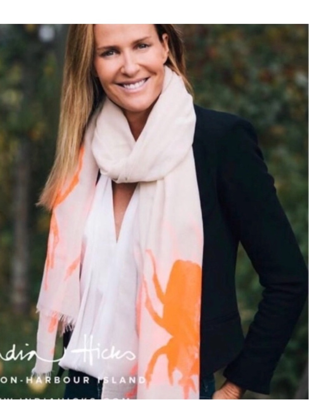 India Hicks sirens Scarf lightweight neon